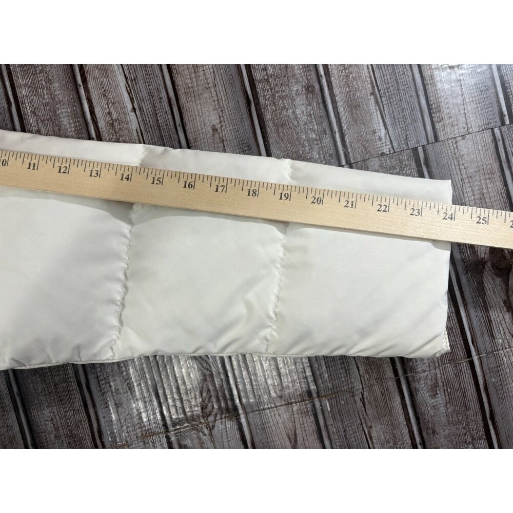 LL Bean Warm Long Goose Down Puffer Hood Coat Jacket sz L Petite co: white NWOT - Picture 7 of 9